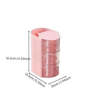 Dustproof Makeup Sponge Organizer Multi-Functional Rotating Makeup Brush holder High Capacity Dressing Table Organizer Tool Container