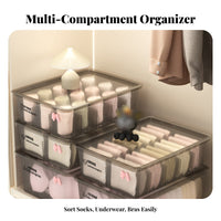 3 Pieces Underwear Box Set Compartmentalized Drawer Divider Set Space-Saving