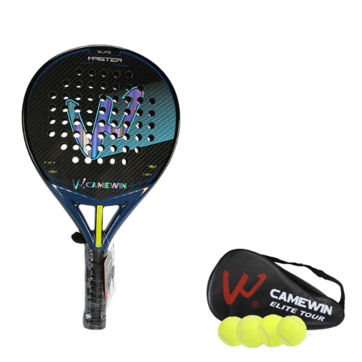 EVA Core Beach Tennis Racquet with Storage Bag Perforated Beach Tennis Racket with Bag Shock-Absorbing Non-Slip for Training