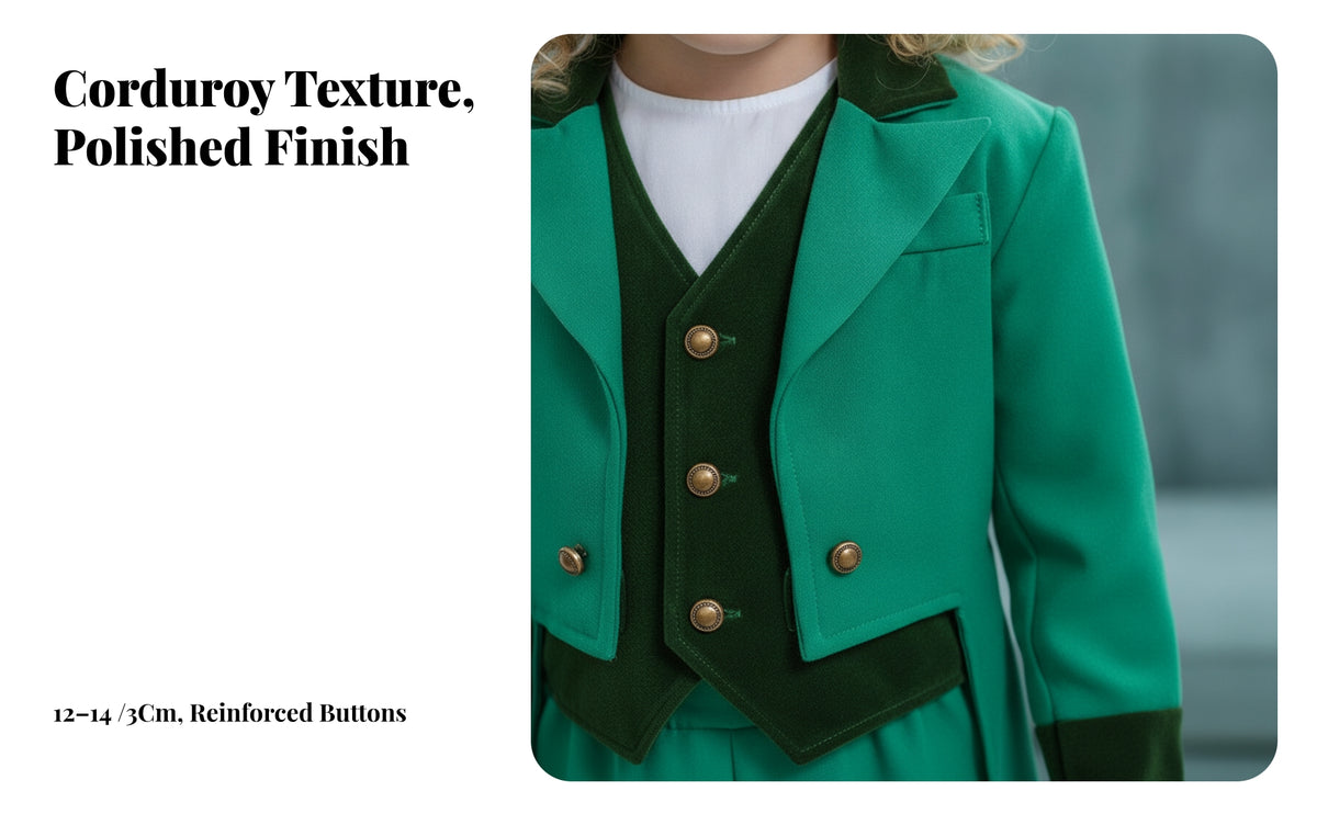 Complete Leprechaun Costume | Soft Corduroy material, Tailored Layered Look, St. Patron's Day Costume Set, for Halloween