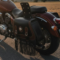 Motorcycle Saddlebags Leather-Style Saddlebags with Fringe Classic Motorcycle Side Bags for Motorcyclists