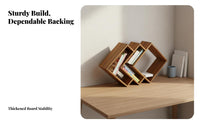 Space-Saving Upright Document Stand Multi-Slot Design Slanted Book Rack Strong Bearing Capacity Desktop Organizer Vertical Compartments for Students, Children, Home Workers, Study Room, Dormitory, Classroom, Bedroom