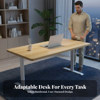 Hand Crank Adjustable Height Desk Stable Frame Manual Height Adjustable Desk Single Piece Desktop Study Table for Professionals, Bedroom