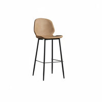 Modern design Upholstered Counter Stool with Backrest Minimalist Design Bar Chair Padded Seat Seating Furniture Integrated Footrest for Restaurant Owners, Interior Designers, Cafe, Bistro, Kitchen Island, Dining Room