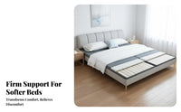 Foldable Design Under-Mattress Support Board Breathable Bedroom Furniture Accessory Anti-Sag Bed Base Heavy Duty for Seniors, Couples, Homeowners