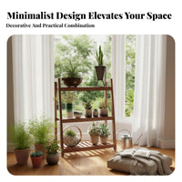 Multi-Tier Plant Stand Space-Saving Flower Rack High and Low Shelves for Desktop