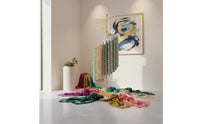 Wrought Iron Freestanding Scarf Display Multi-Layer Spiral Scarf Rack Space Saving Retail Fixture Stable Base for Boutique, Bedroom