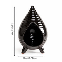 Teardrop Scent Dish Three-Legged Base Ribbed Scent Holder Ceramic for Smudging