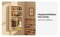 Multi-Tier Spice Rack Drill Installation Multi-Tier Wall-Mounted Organizer Space-Saving Design Kitchen Organizer for Home Cooks, Homeowners, Washroom