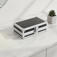 Aluminum Storage Box Lightweight Hard Shell Case with Latch Secure Storage for Travel