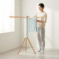 No Assembly Needed Folding Multi-Arm Drying Rack Space Saving Wooden Foldable Drying Stand Large Capacity Freestanding Clothes Airer Stable Tripod Design for Apartment