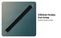 Exercise Gear Black Connector Strap Double D-Loop Woven Hanging Strap Heavy Duty Metal Rings for Bodyweight Training