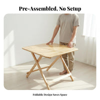 Foldable Design Collapsible Computer Desk Space-Saving Square Trestle Stand Multi-Purpose Folding Table Portable for Families in Small Homes, Apartment Dwellers, Street Vendors, Dorm Room, Bedroom, Home Office, Outdoor