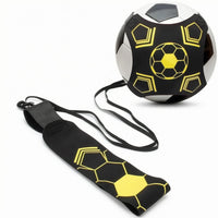Soft Cover Soccer Ball Coach Geometric Pattern Strap Ball Coach Black and Yellow Sports Gear for Practice