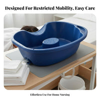 Lay-down Hair Washing Sink Comfortable Neck Support Bedside Hair Washing Tray Easy Drainage Bedside Shampoo Sink for Elderly, in Bed, Hospital, Travel