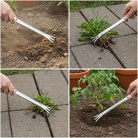 Stainless Steel Bonsai Rake Garden Tool for Soil Loosening and Weeding