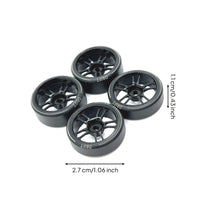 4 Pieces RC Car Wheel and Tire Assembly Pre-Mounted RC Tire and Wheel Set for Hobbyists