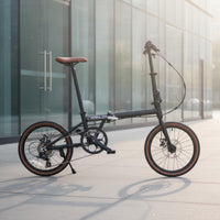 Folding Bike Lightweight 7-Speed Bike High-Carbon Steel Frame for Commuters