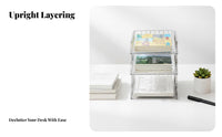 Layered Book Holder Space Saving Desktop Organizer Multi-Functional for educators