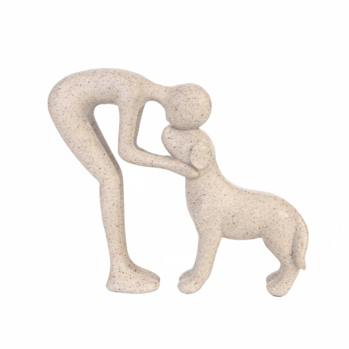 Human and Dog Statue Meaningful Gift Human and Dog Sculpture Compact Size Resin Figurine for Desk