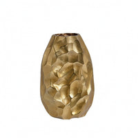 Hammered Metal Vase Faceted Flower Vase with Hammered Texture Textured for Tabletop, Living Room, Office Reception