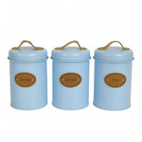 3 Pieces Coffee Sugar Tea Jars Fitted Lids Coffee Tea Sugar Canisters Color Box