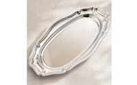Oval Serving Tray Smooth Mirror Finish Tray with Rim Low Profile Oval Serving Platter for Afternoon Tea, Home Entertaining