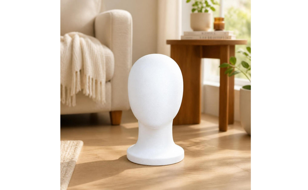 Lightweight Foam Mannequin Head | White, hairpiece Head, for Hat Display