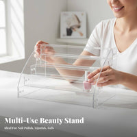 Nail Polish Display Rack Multi-Tier Design Stepped Display Stand Clear Nail Polish Holder Transparent Acrylic Tiered Shelf