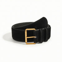 Suede Belt Vintage Belt with Rectangular Buckle Wide Retro for Women, Dresses, Coats