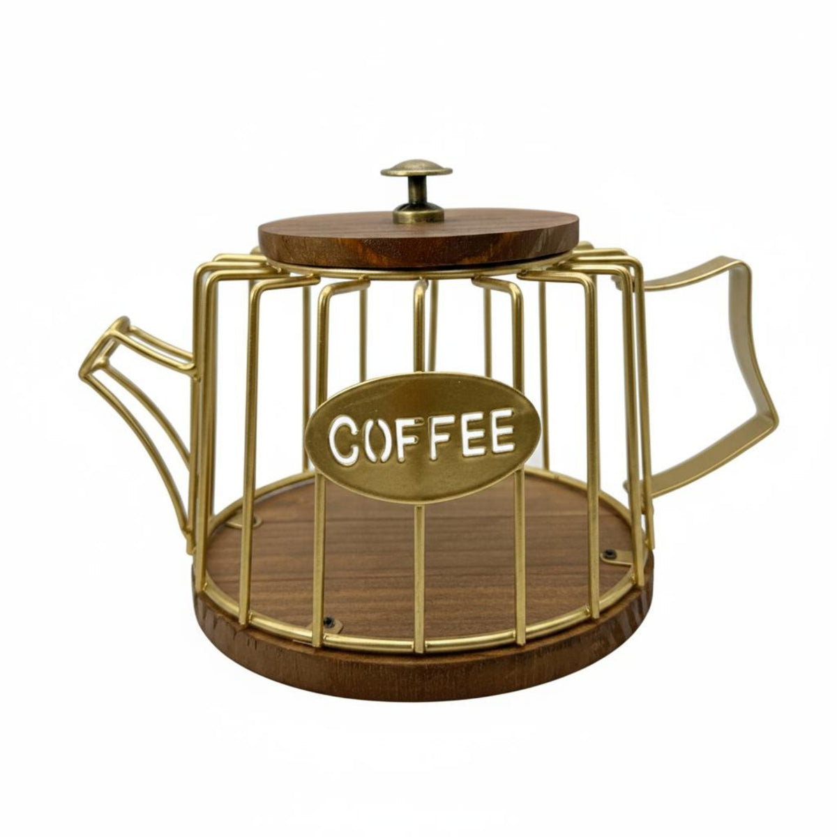 With Lid Teapot Capsule Holder Decorative Tabletop Piece Metal Coffee Capsule Container Easy Reach for Desk, Countertop