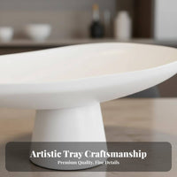 Pedestal Fruit Bowl Glow Upscale Design Modern Decorative Fruit Plate Versatile Resin Centerpiece for Living Room, Restaurant, Housewarming