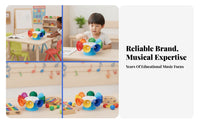 8 Pieces Compartmented Packaging 8-Note Bell Instrument Glossy Rotating Bell Toy Translucent Rainbow Desk Bells White Center for Children