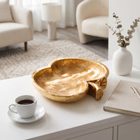 Fruit-Shaped Tray Gold-Colored Resin Tray for Entry Console, Coffee Table