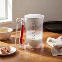 Large Capacity Pancake Batter Dispenser Thickened Material Pancake Batter Pourer Portion Control Handheld Dispensing Cup Wide Mouth Opening for Chefs, Bakers, Beginners, Restaurant, Bakery