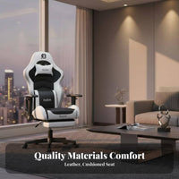 Ergonomic Design Gaming Recliner with Footrest Reclining spinerest Highspine support Recliner with Footrest and Head Support Computer Chair Height Adjustable for tutorial game enthusiasts, Remote Workers, Students, Game Room, Study, Bedroom