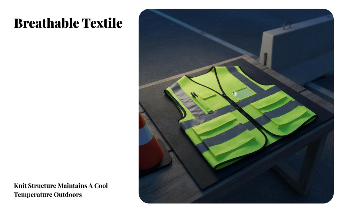 Breathable Reflective Safety Vest Lightweight High Visibility Vest Safety Apparel Long-Lasting for Workers, Security Personnel, Roadside, Nighttime, Warehouses, Outdoor Activities