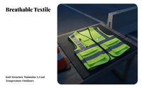Breathable Reflective Safety Vest Lightweight High Visibility Vest Safety Apparel Long-Lasting for Workers, Security Personnel, Roadside, Nighttime, Warehouses, Outdoor Activities