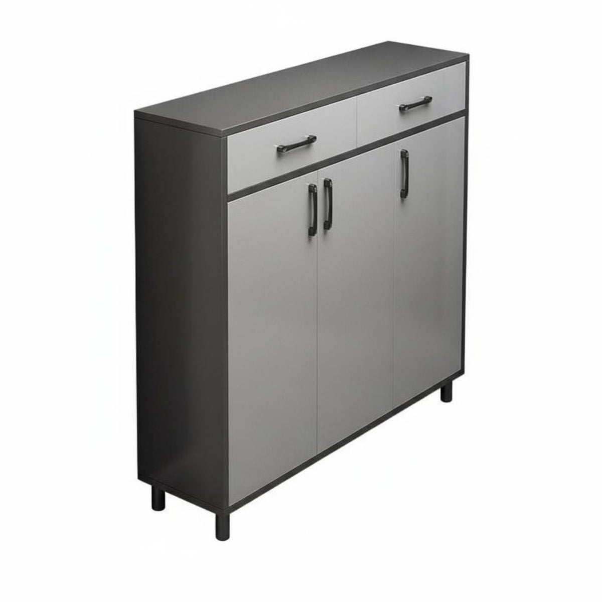 Modern Design 3-Door Entryway Sideboard with Drawers Large Capacity Shoe Cabinet Wide Countertop Footwear Rack Space-Saving for Homeowners, Apartment Dwellers, Families, Hallway, Living Room, Closet, Bedroom