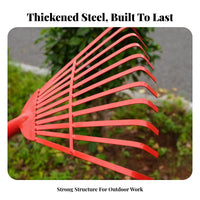 11-Tine Grass Rake Bend Resistant 11 Tine Garden Rake Comfortable Grip Gardening Tool for Landscapers, Gardeners, Landscaping, Farm