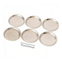 6 Pieces Coaster with Raised boarder Polished Metal Cup Tray Heat Resistant Coasters for Tabletop, Dining Beverage Presentation, Home Entertaining