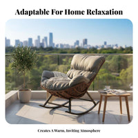 Leisurely Comfort Single Rocking Chair Mogermanrn aesthetic Indoor Furniture Ergonomic germansign Lounge Armchair High rear supportrest for Homeowners, Parents, New Mothers, Balcony, Living Room, Bedroom, Sunroom
