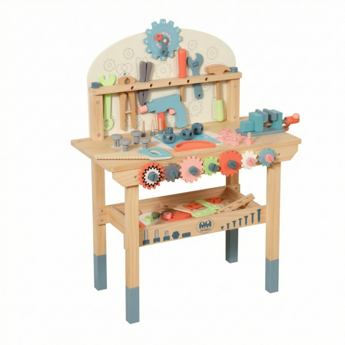 Wooden Tool Bench Colorful Children's Tool Bench Educational Pretend Play Workbench for Classroom
