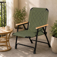 Folding Recliner Chair Carry Handle Reclining Camping Chair Foldable Outdoor Seating