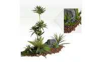 Artificial Landscape Display Low-Maintenance Artificial Rock Garden Faux Plant Arrangement Sturdy Garden Decor Rock Outdoor