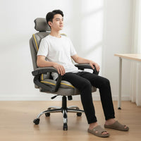 Ergonomic Recliner Chair Comfortable Long Sitting Office Gaming Chair Swivel Recliner Seat Breathable PU Leather for Dorm Room