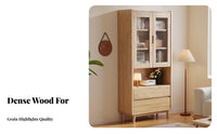 Minimalist Design Hutch Cabinet with Drawers Large Capacity Tall Glass-Door Cabinet with Drawers Bookshelf for Book Lovers, Homeowners, Collectors, Study Room, Bedroom, Kitchen