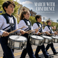 Student Snare Drum Set for School Bands and Orchestras, 14-inch and 25-inch Options