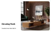 Oval Shape elevateTop rotate Coffee Table Space-Saving Living Room Furniture Modern visual and aesthetics changeable Centerpiece Multi-Functional for Apartment Dwellers, homeowners, telecommuter Workers, Small areas, Lounge Area, Den, Home Office