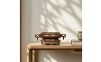 Copper Incense Burner Stable Incense Holder with Handles Elegant Ding Censer for Meditation